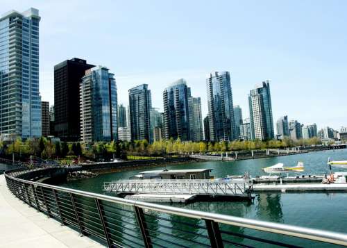 Vancouver Harbor Boats City Water Cityscape