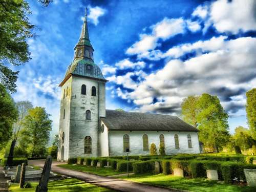 Varmland Sweden Church Architecture Cemetery Hdr