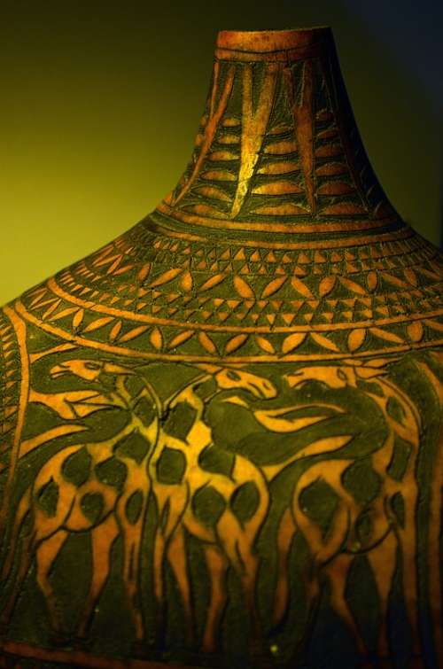 Vase African Art Giraffe Animal Craft Pattern