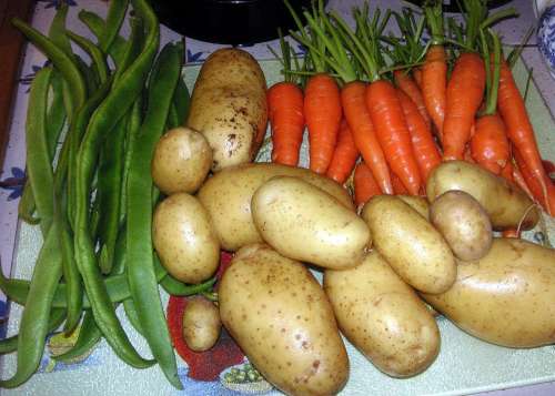 Vegetables Potatoes Carrots Peas Organic