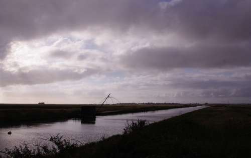 Vendée Fishing River Sky Clouds Ray Of Sunshine