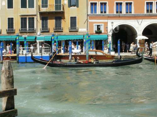 Venice Italy Gondola Canal Water Reflections