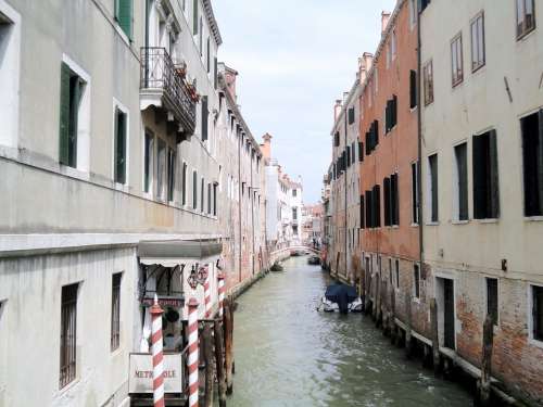 Venice Venezia Waterway Italy Old Houses Water