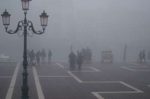 Venice Lantern Channels Fog Haze