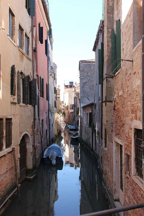 Venice Channel Water Italy Quiet Narrow Boat