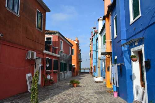 Venice Burano Island Italy Burano Colors