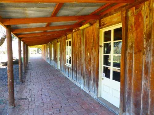 Verandah Slab Hut Wooden Australian Bush Rustic