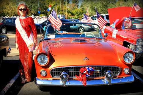 Veteran'S Day Parade Phoenix Orange Classic Car