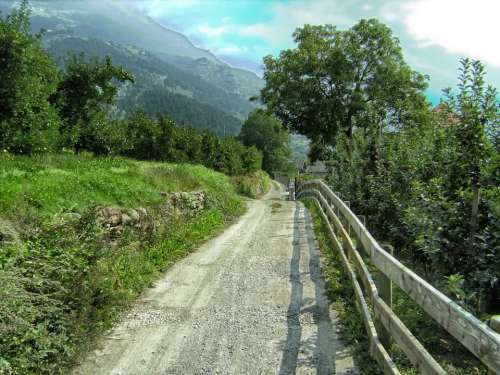 Vetzan Italy Landscape Scenic Fence Lane Path