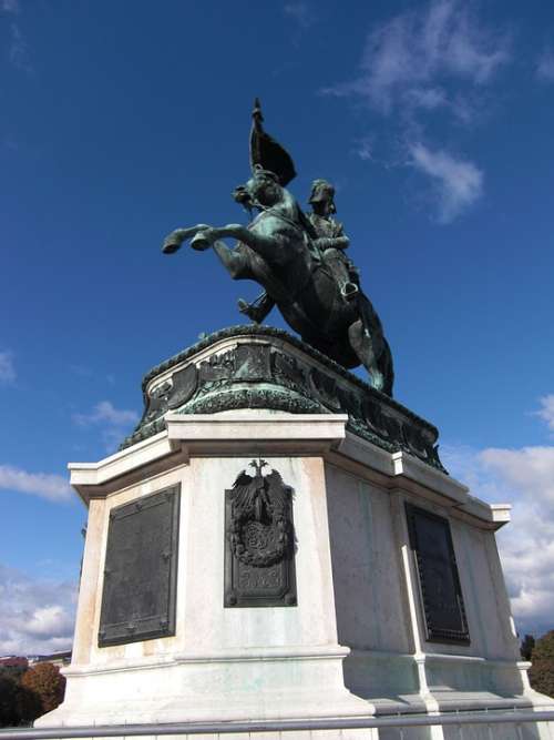 Vienna Austria Statue Reiter Bronze Monument