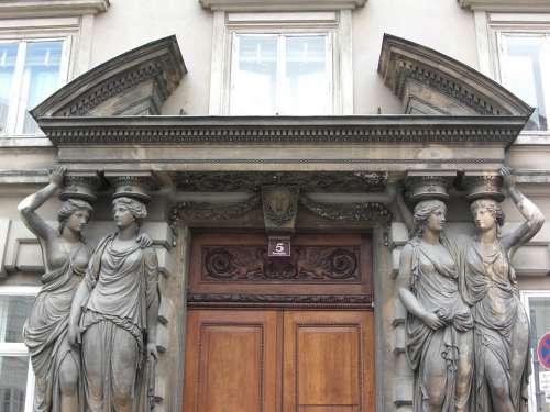 Vienna Austria Portal Facade Monument Statues