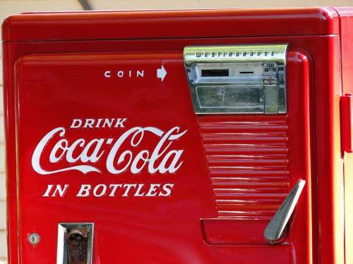 Vintage Coke Machine Red Old Retro Classic