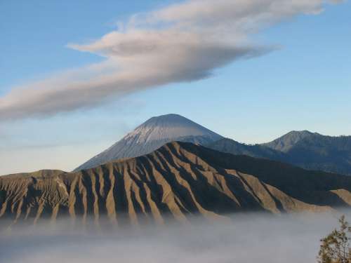 Volcano Indonesia Clouds Bromo