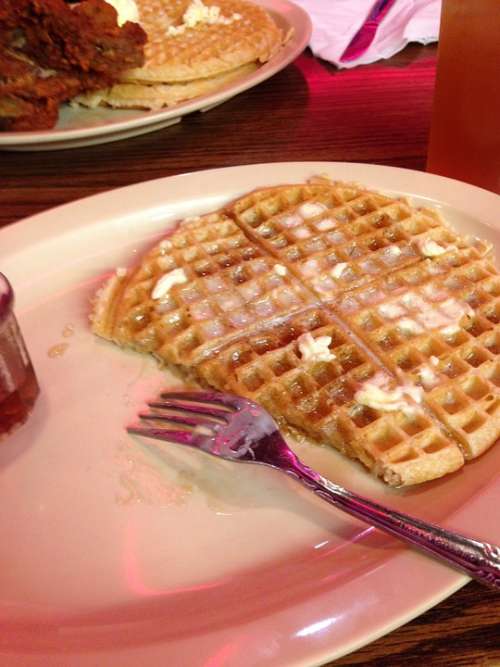 Waffles Food Roscoes Tasty Delicious Fork