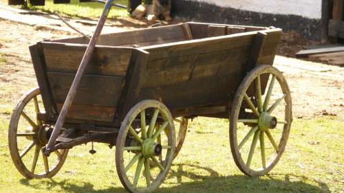 Wagon Carriage Field Horses
