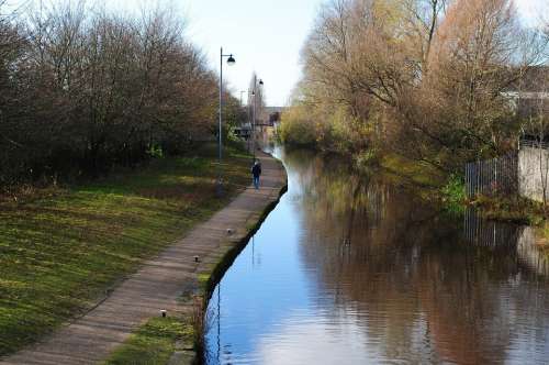 Walk Canal Quiet Sunny Water Manchester