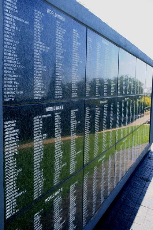 Wall Granite Names War Victims Exterior