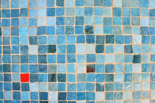 Wall Mosaic Stones Tiles Small Blue