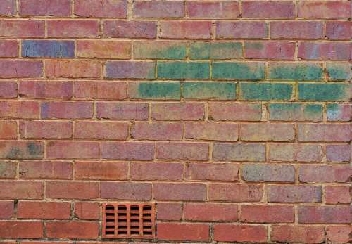 Wall Brick Red Green Tile Ventilation