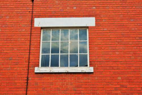 Wall Brick Red Window White Square