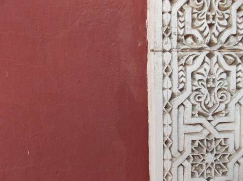 Wall Marrakech Pattern Ox Blood Red