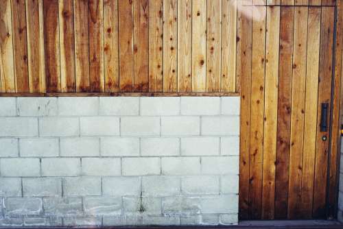 Wall Wooden Door Facade Old Rustic Exterior