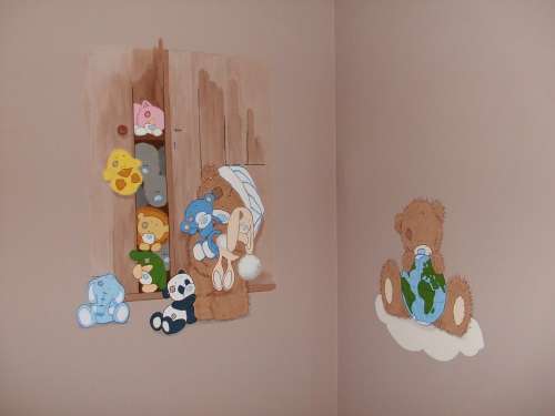 Wall Painting Plush Teddy Bear Teddy Bear