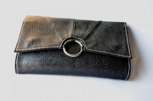 Wallet Black Clutch Purse Leather Fashion Style