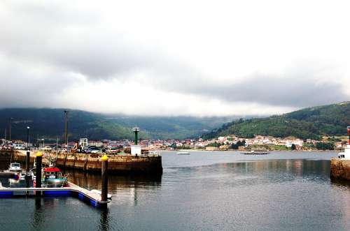 Walls Galicia Port Jetty Sea