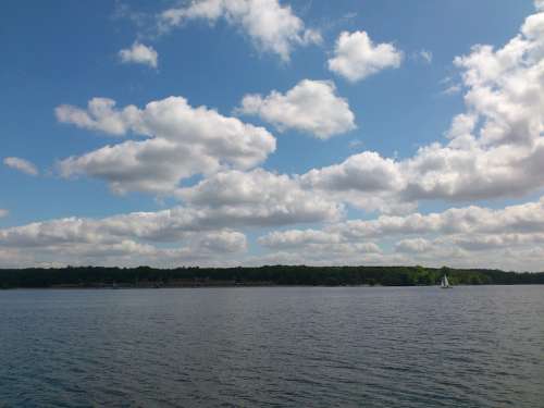 Wannsee Sky Berlin Lake Nature Clouds Landscape