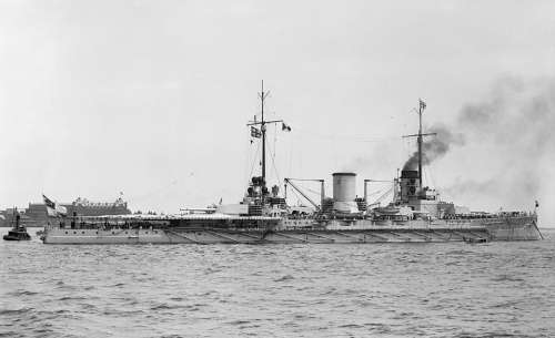 Warship Battleship Sms Moltke Hampton Roads 1912