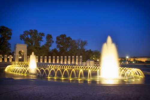 Washington Dc World War Ii Memorial Fountain Water