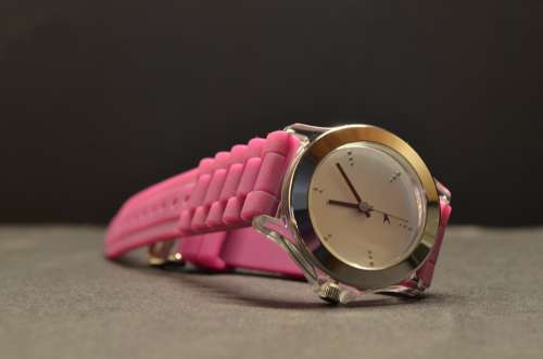 Watch Pink Clock Time Fashion Woman Glamour