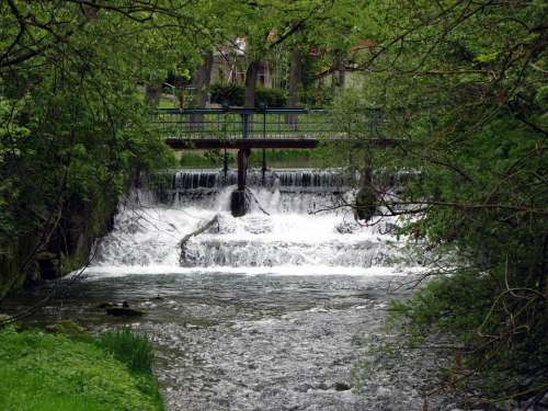 Water Bach Weir Nature Landscape Trees