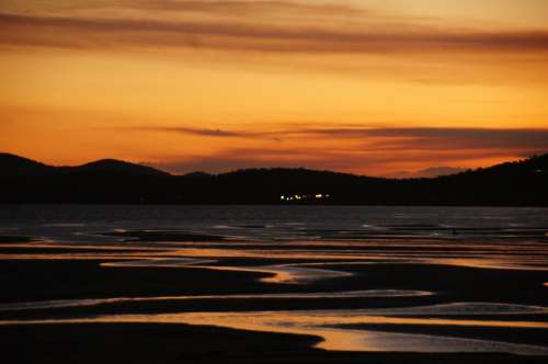 Water Bowen New Zealand Ebb Sunset Reflection