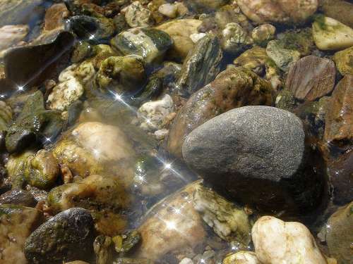 Water River Stone Reflection Beam Transparent