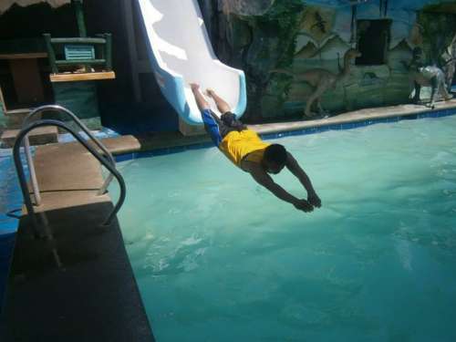 Water Slide Boy Jump Swim Water Pool
