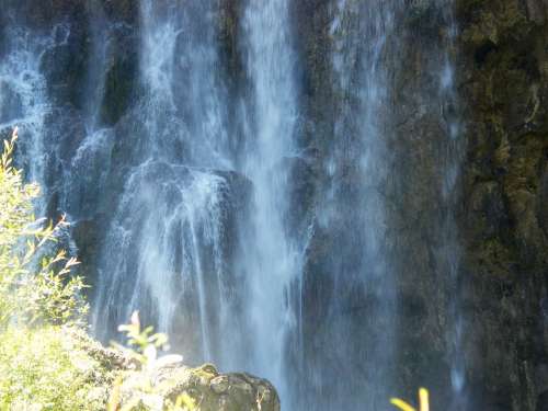 Water Wall Spruehwaser Waterfall Croatia Plittvice