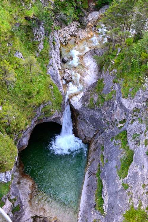 Waterfall Clammy Bavaria Landscape River Water