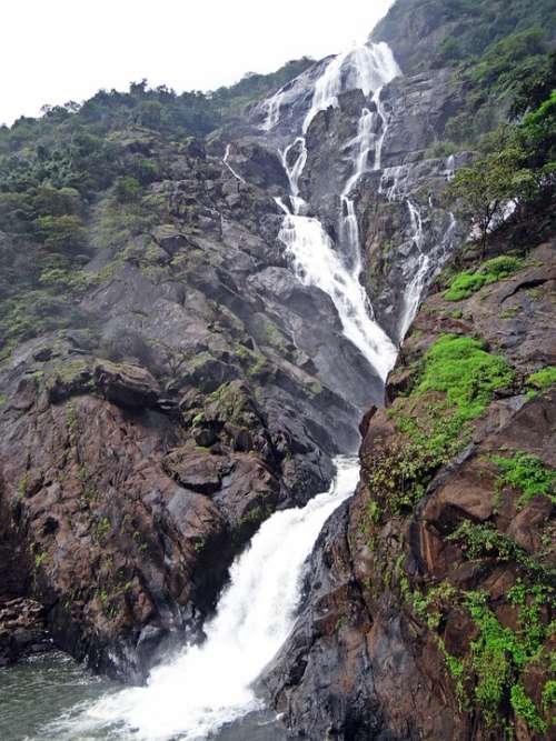 Waterfall Dudhsagar Dudh Sagar Goa India Sahyadri