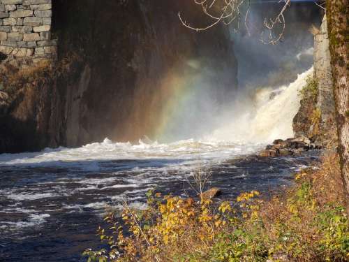 Waterfall Rainbow Norway Natural Water