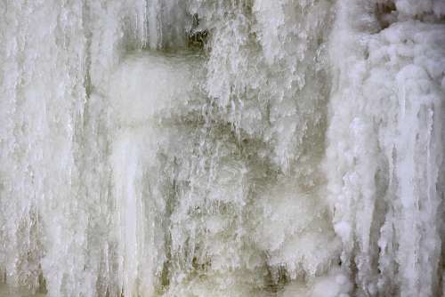Waterfall Frozen Ice Water Snow Cold Winter