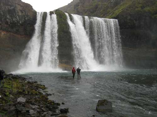 Waterfall Iceland Fishing
