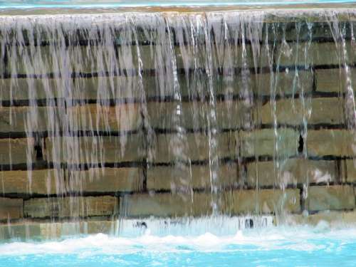 Waterfall Water Stone Brick Wet Beauty Flow