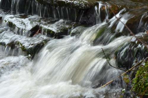 Waterfall Water Nature River Rock Natural Stream