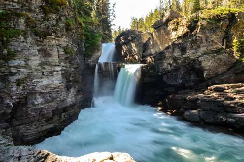 Waterfall Hiking Nature Canada Water Flow
