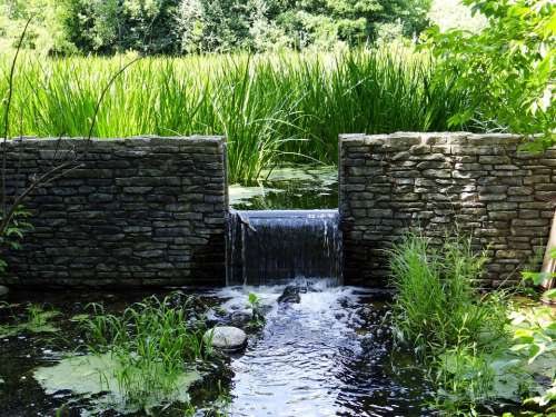 Waterfall Little Nature Reserve Zoo Peaceful