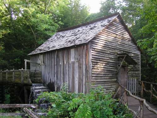 Watermill Old Building Water Tennessee Wooden