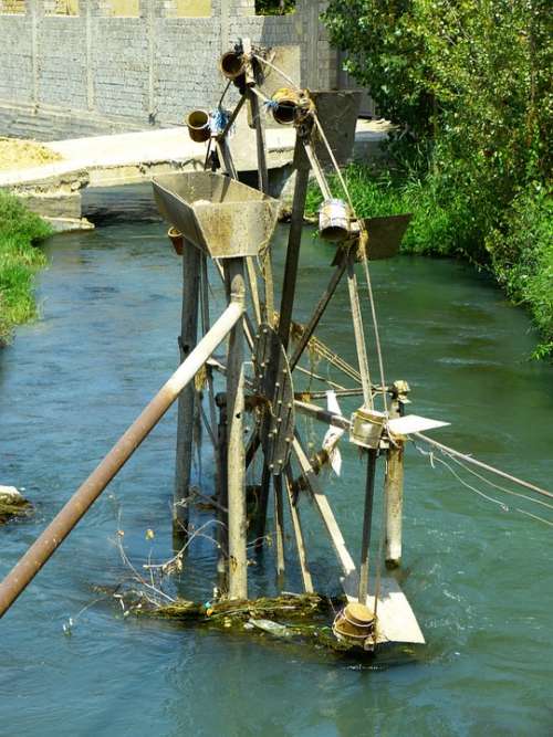 Waterwheel Water Bach Channel Flow Uzbekistan