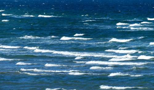 Wave Crest Surf Blue White Sea Picturesque